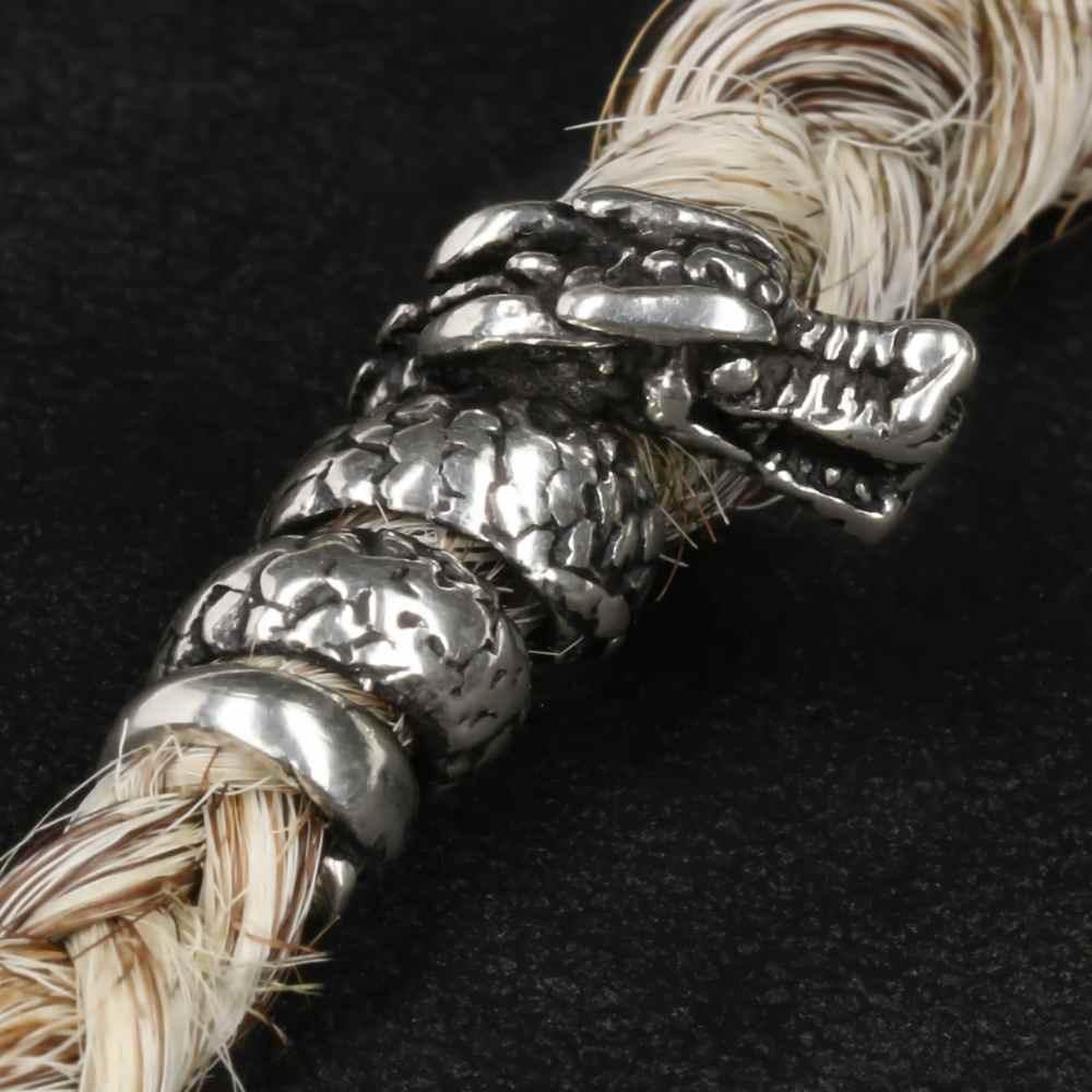 Drache Bartperle 925 Sterlingsilber Bartschmuck Haarschmuck