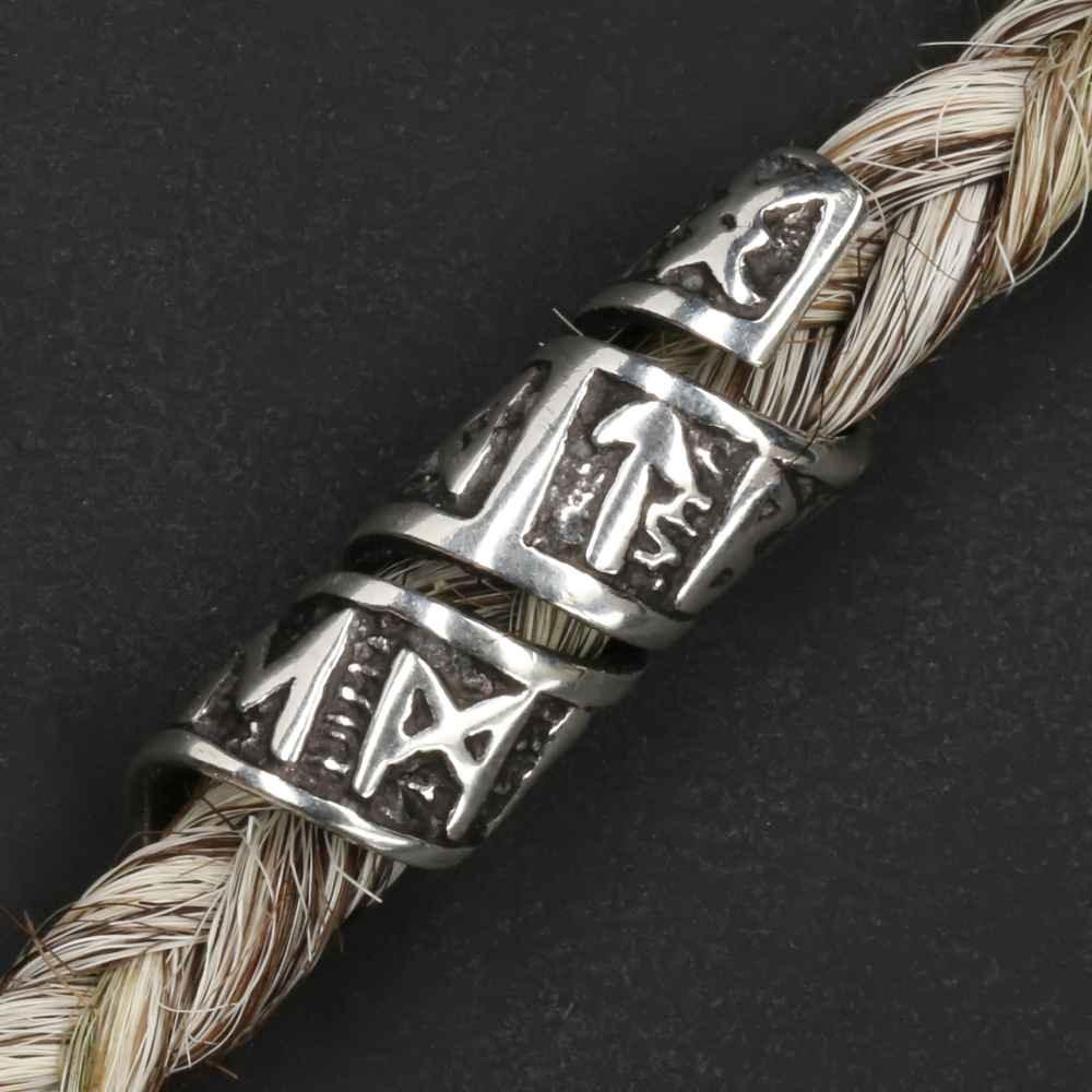 Runen Bartperle 925 Sterlingsilber Bartschmuck Haarschmuck