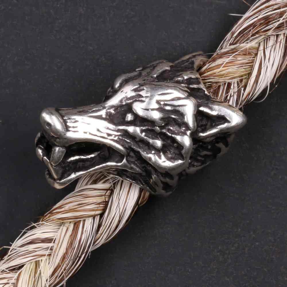Wolf Haarschmuck Bartperle Silber Bartschmuck