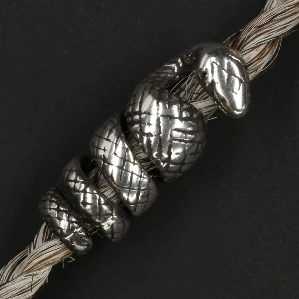 Schlange Haarschuck Bartperle edler 925er Silber Bartschmuck