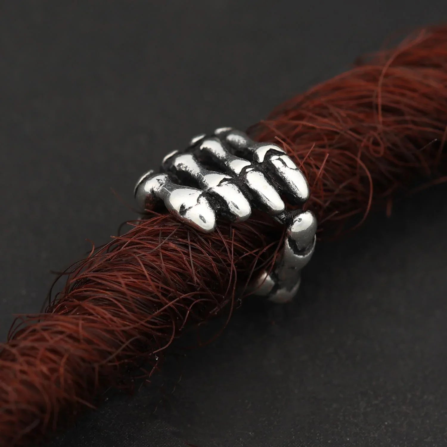 Skelett Silber Bartschmuck Wikinger Haarschmuck Bartperle