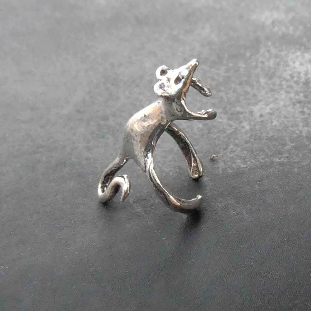 Ohrklemme Ratte Ohrschmuck Silber