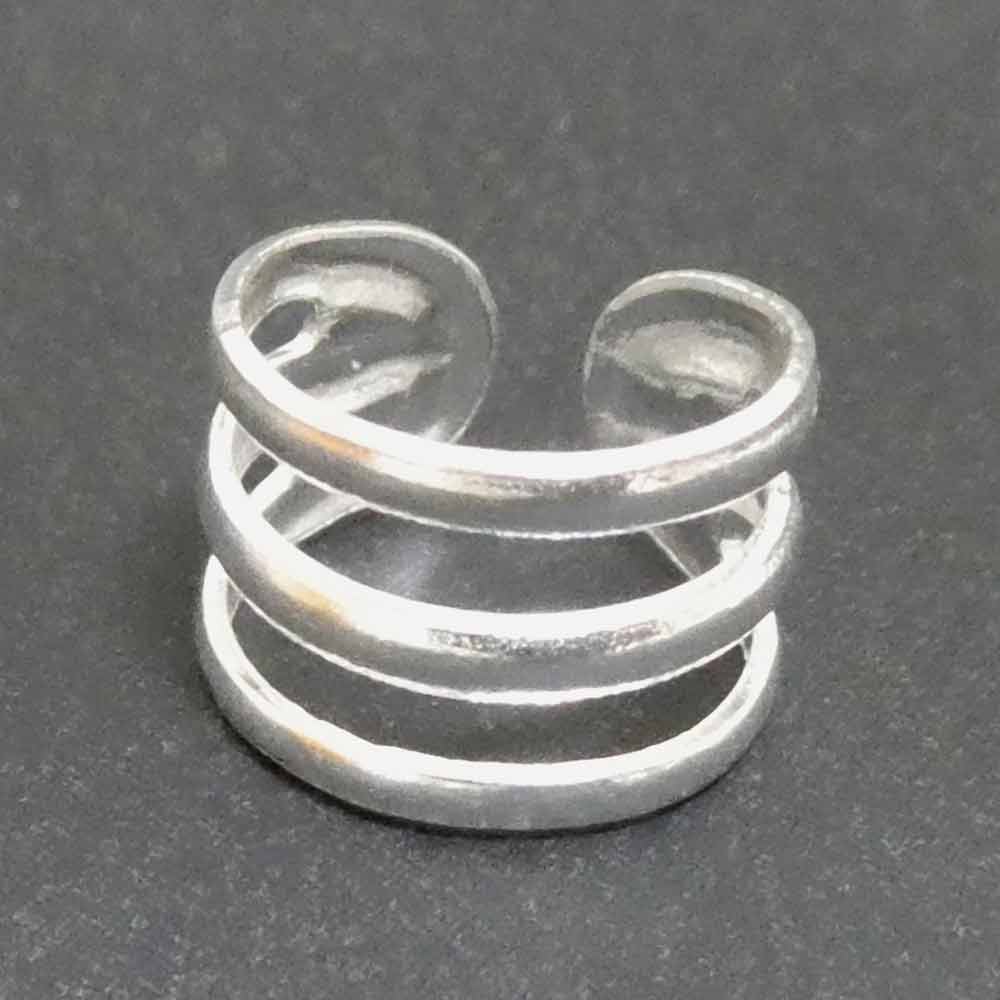 Silber Ohrklemme 3 Ringe 925 Silber
