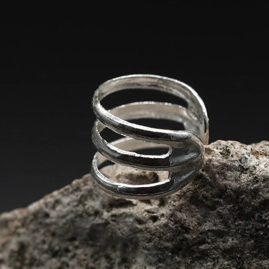 Schlichter Ohrring 925 Silber einzigartige Ohrklemme Earcuff