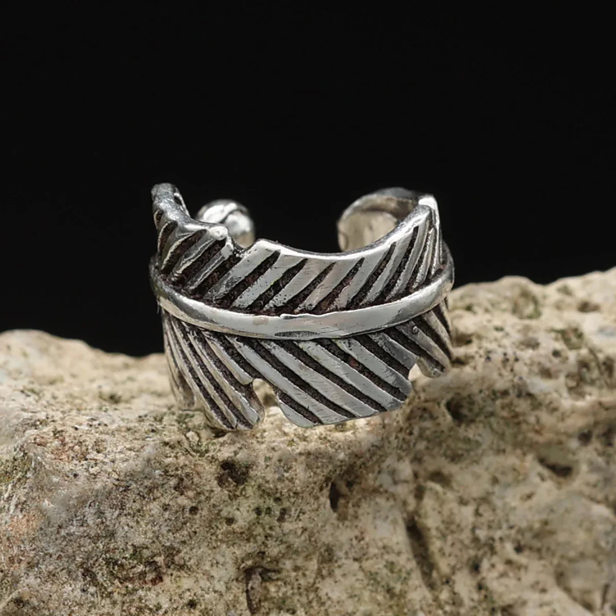 Blatt Ohrring 925 Silber einzigartige Ohrklemme Earcuff