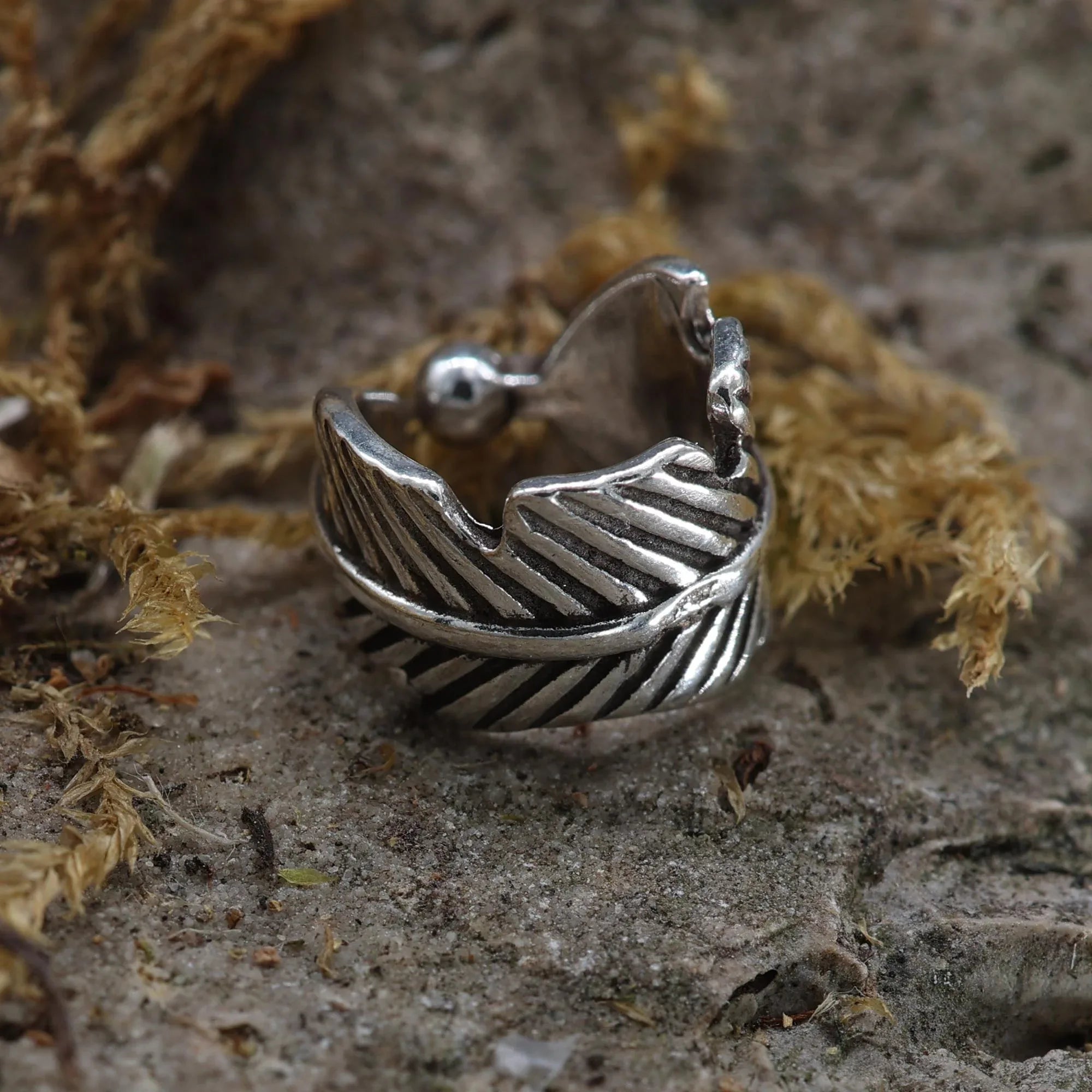 Silberne Ohrklemme Blatt außergewöhnlich bequem