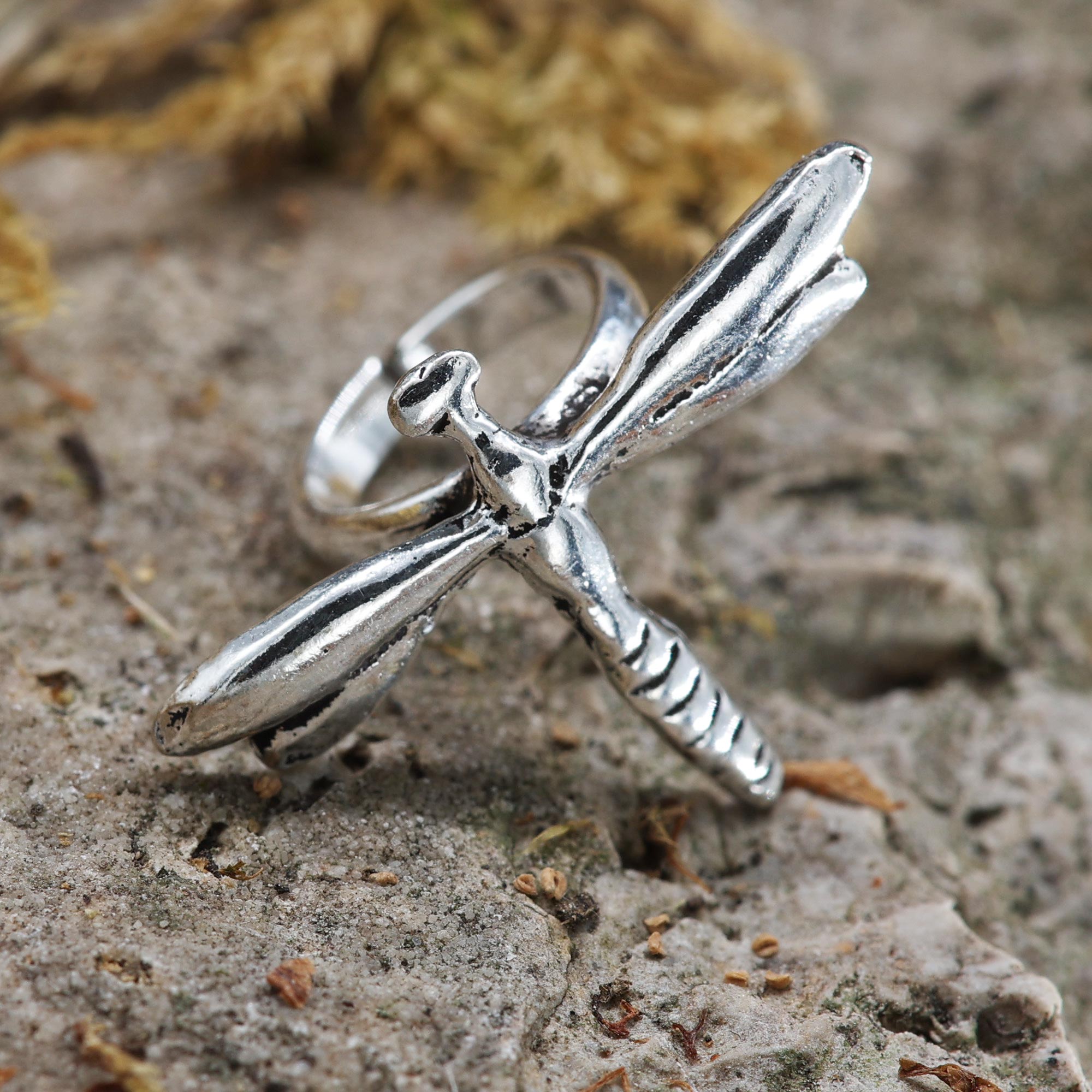 Libelle Ohrschmuck Silber Klemme elegant