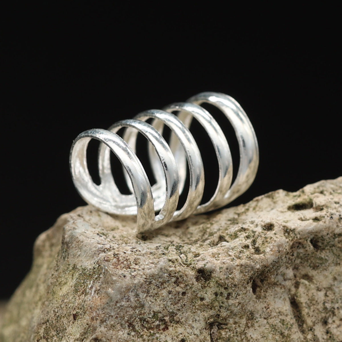 Sterling silver ear cuff, simple, set of 5