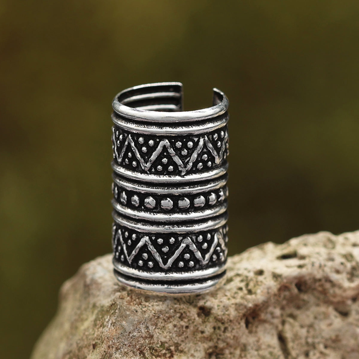 Ornate wide ear cuff made of 925 sterling silver