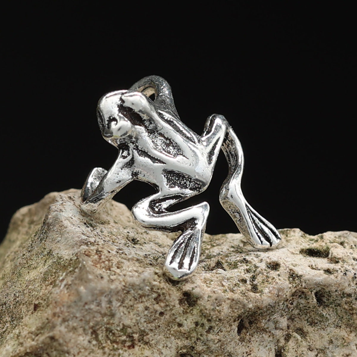 Sterling silver frog ear cuff