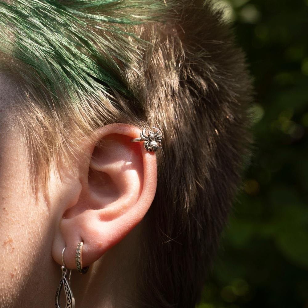 Ohrklemme Spinne Sterlingsilber 925 Silber Ohrschmuck