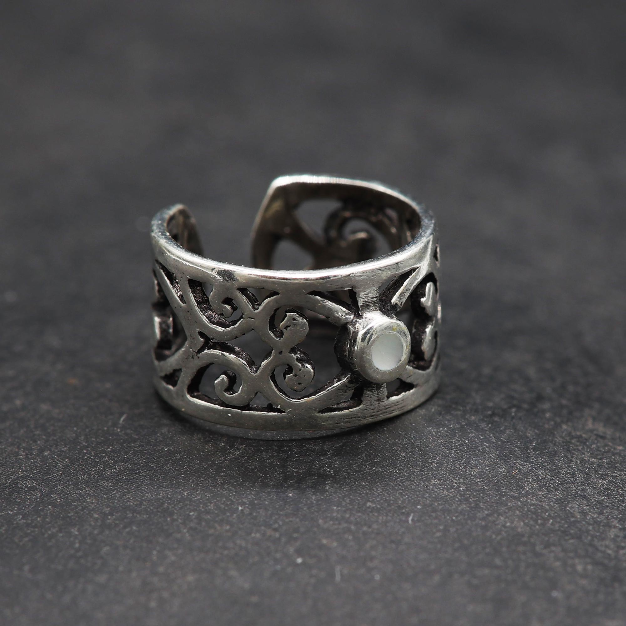 Silber Ohrklemme mit Perlmutt Ohrschmuck