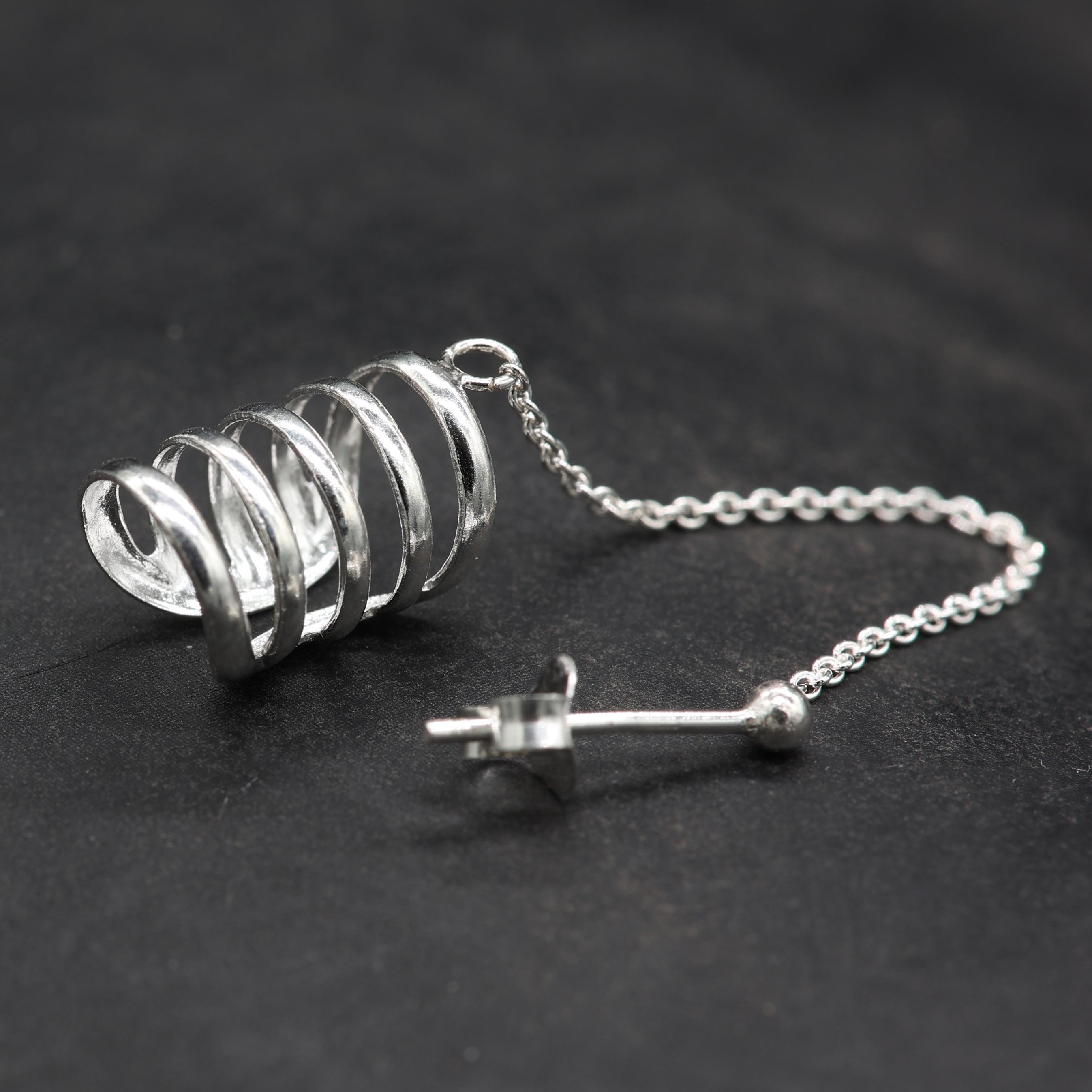 Ohrschmuck Silber 5er-ringe Ohrklemme mit Ohrstecker