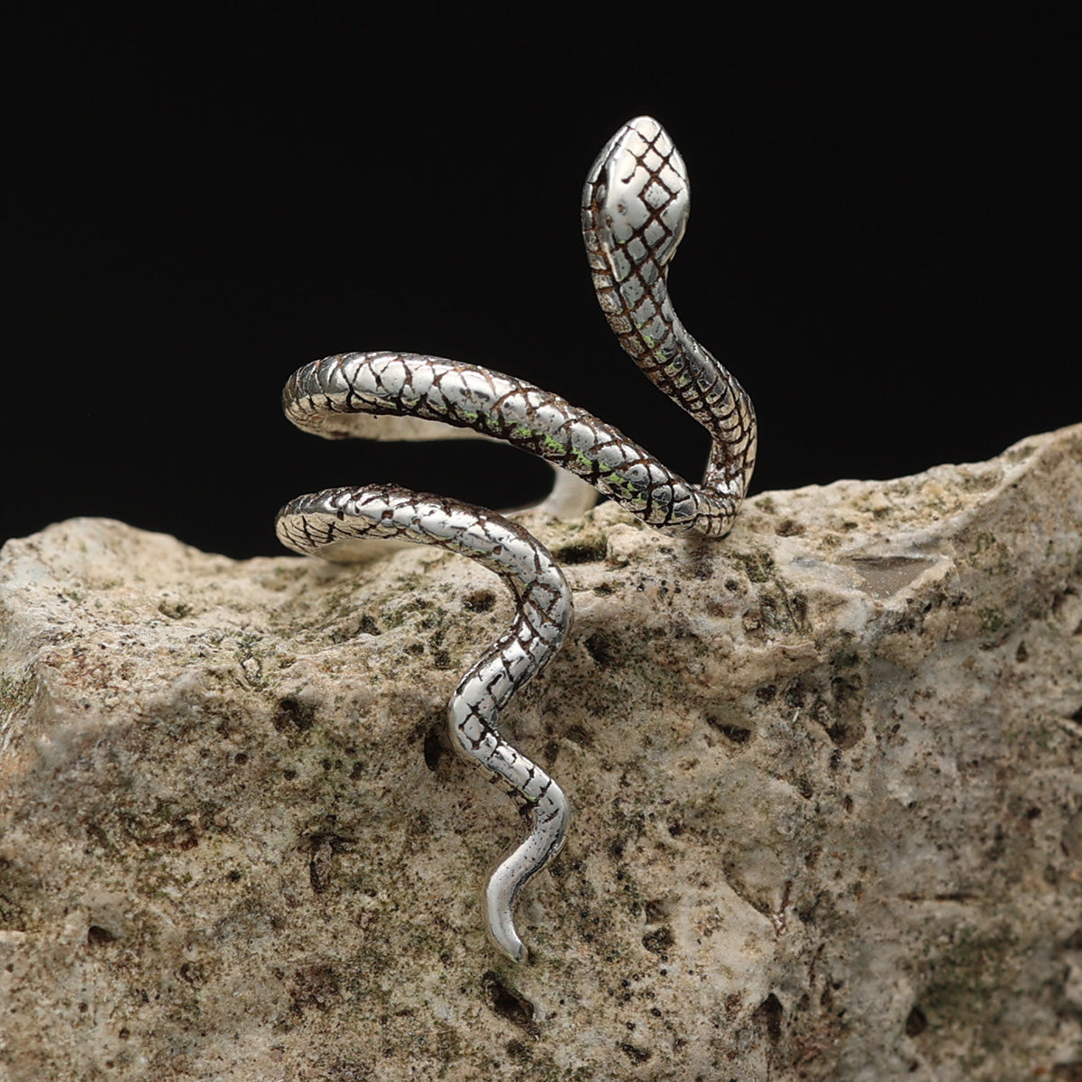 Snake ear cuff, 925 sterling silver earrings
