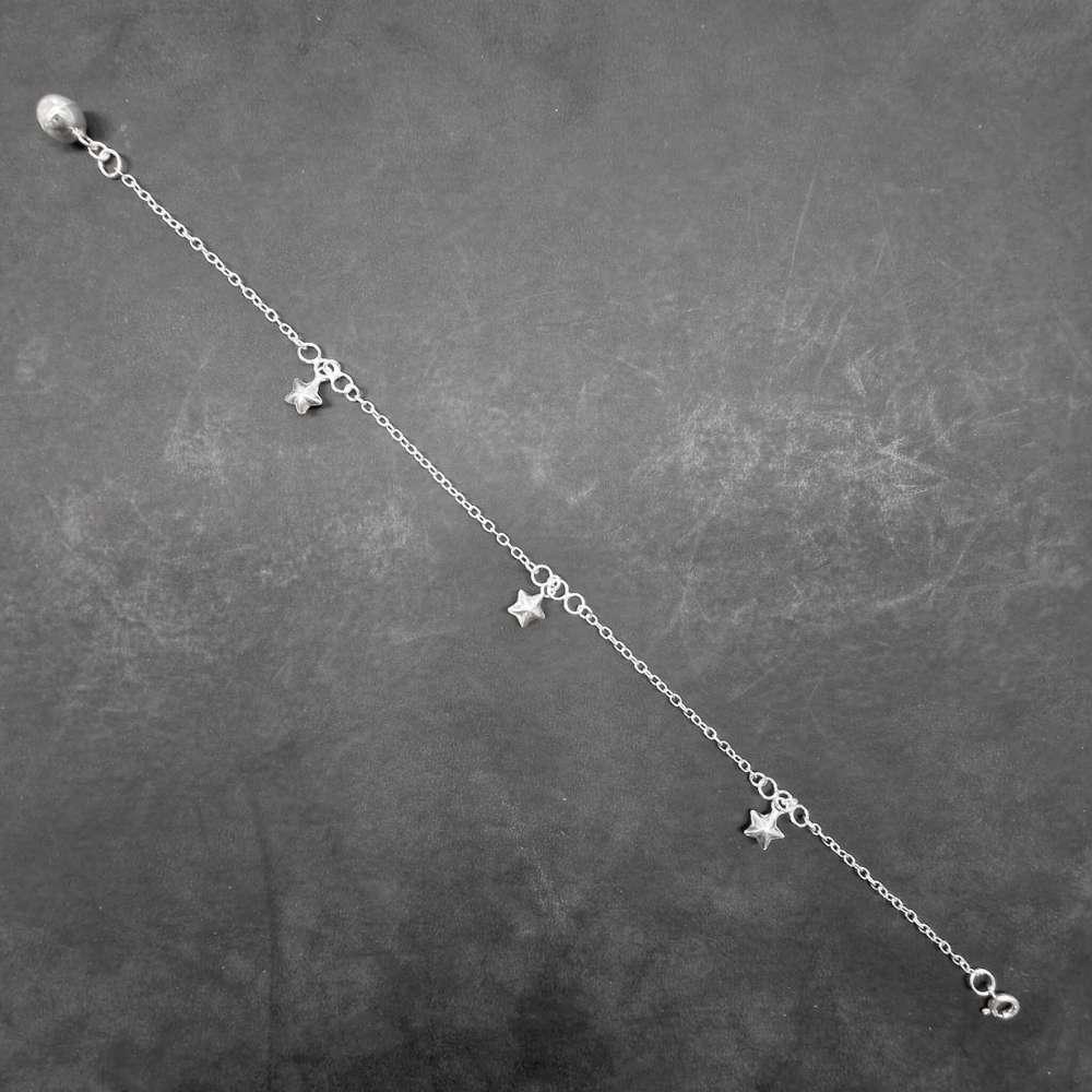 Fußkettchen Sterne Fußchmuck Längenverstellbar 925 SIlber