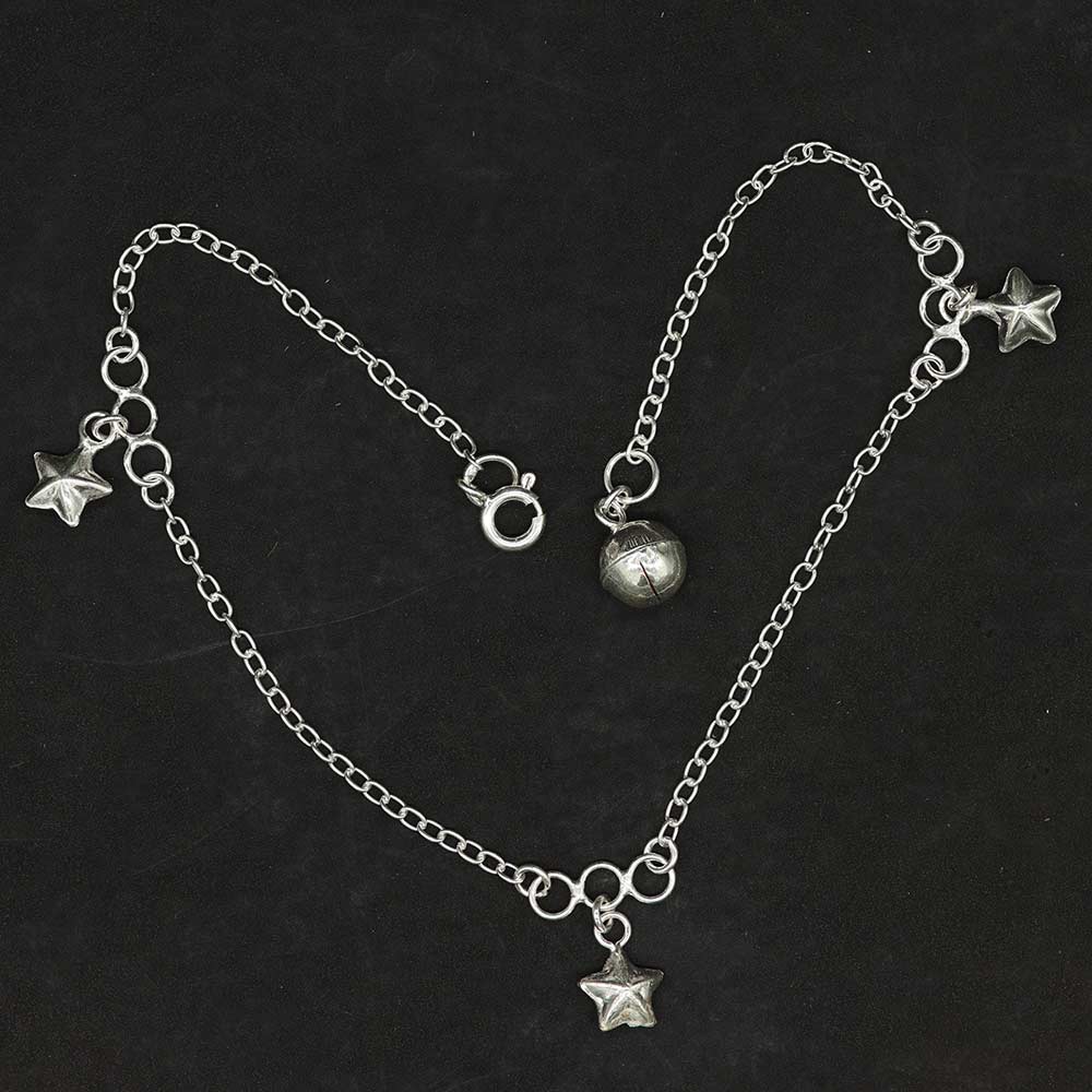 Fußkette Sterne 925 SIlber Schmuck Längenverstellbar