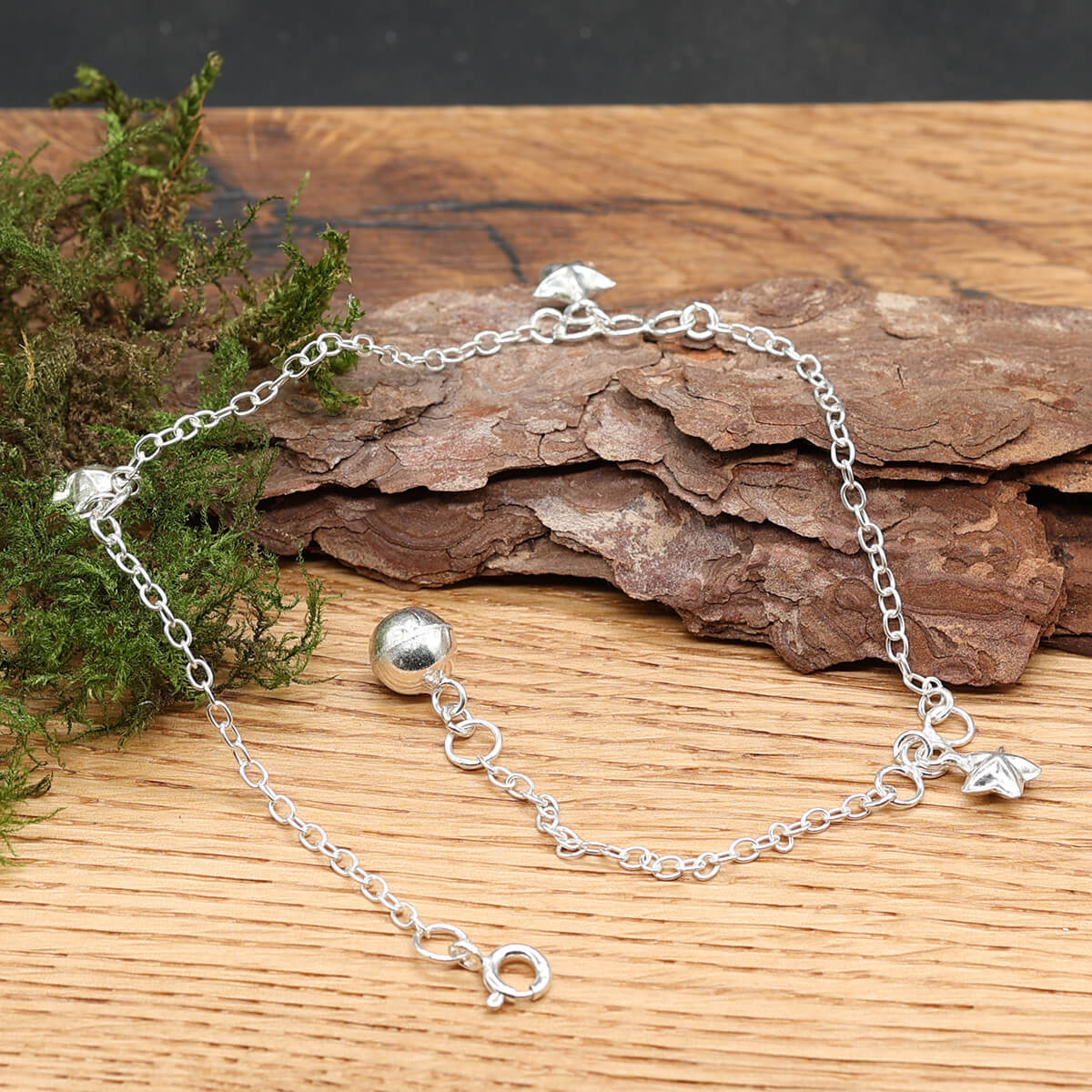 Sternen Fußkettchen Kristalle 925 Silber Fuß Schmuck