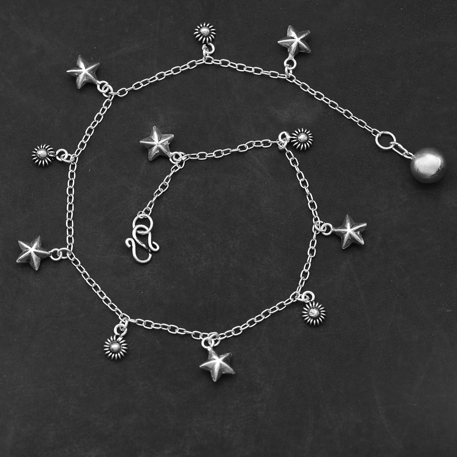 Fusskettchen Silber Fußschmuck Sterne