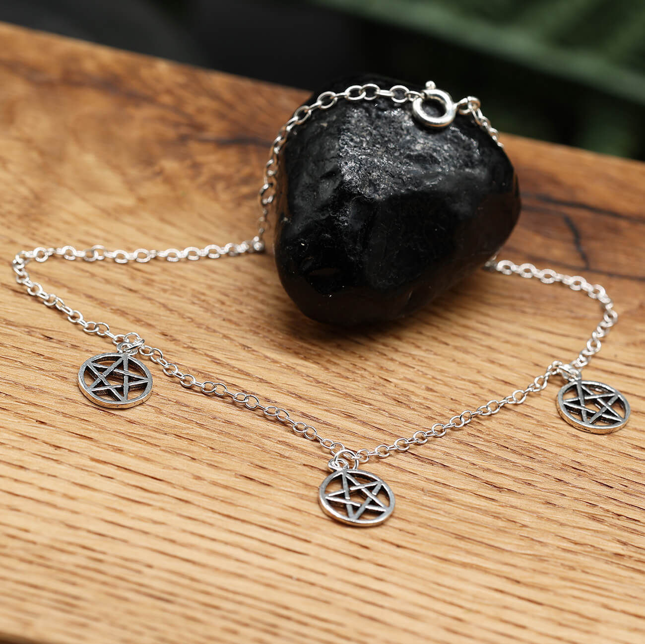 Pentagramm Fußkettchen 925 Sterlingsilber Sommerschmuck