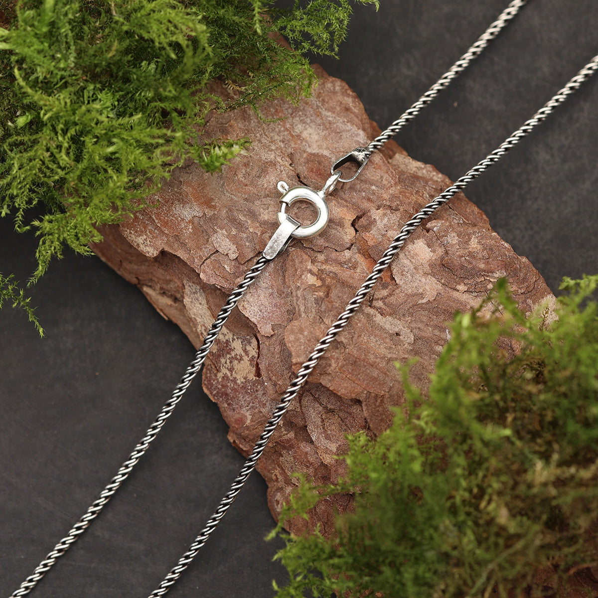 Feine gedrehte Halskette Silberkette Sterlingsilber Juweliersqualität