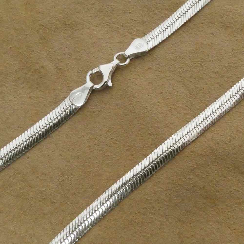 Silberkette Collier flach