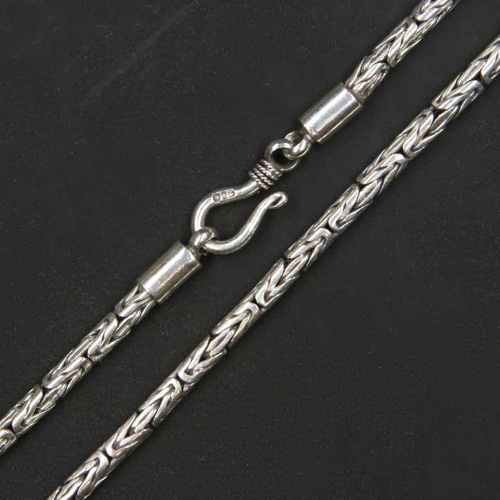 Königskette Schmuck Silberkette 2,5mm Damen Halskette Handarbeit 925 Silber