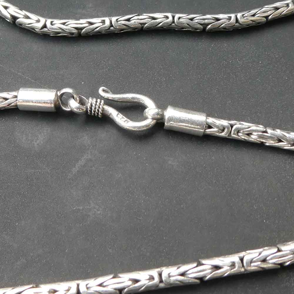 Silberne Halskette Königskette schlichter Verschluß