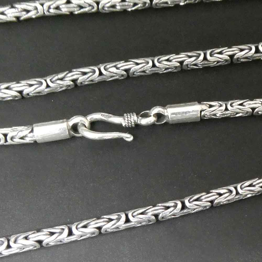 Silberkette Königskette 925er Silber für Damen oder Herren schlichter Verschluß Handarbeit