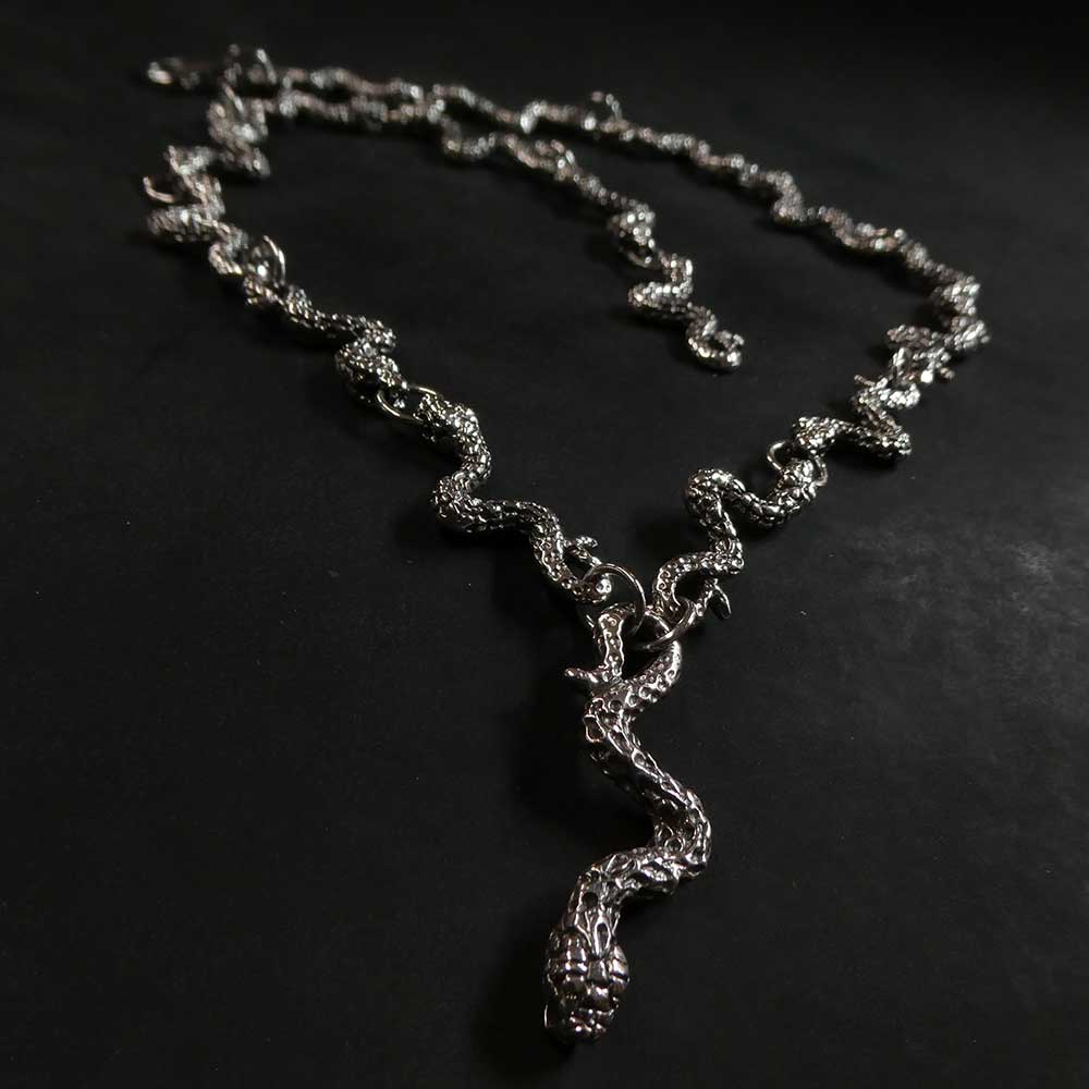 Schlangen Collier edle Halskette exklusiv Silberschmuck Standalone Halskette 925er Silber