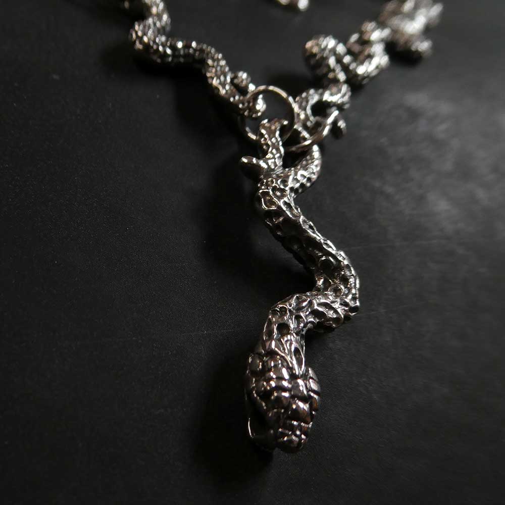 Collier Schlange Rarität Silberschmuck Silberkette Endstück edel