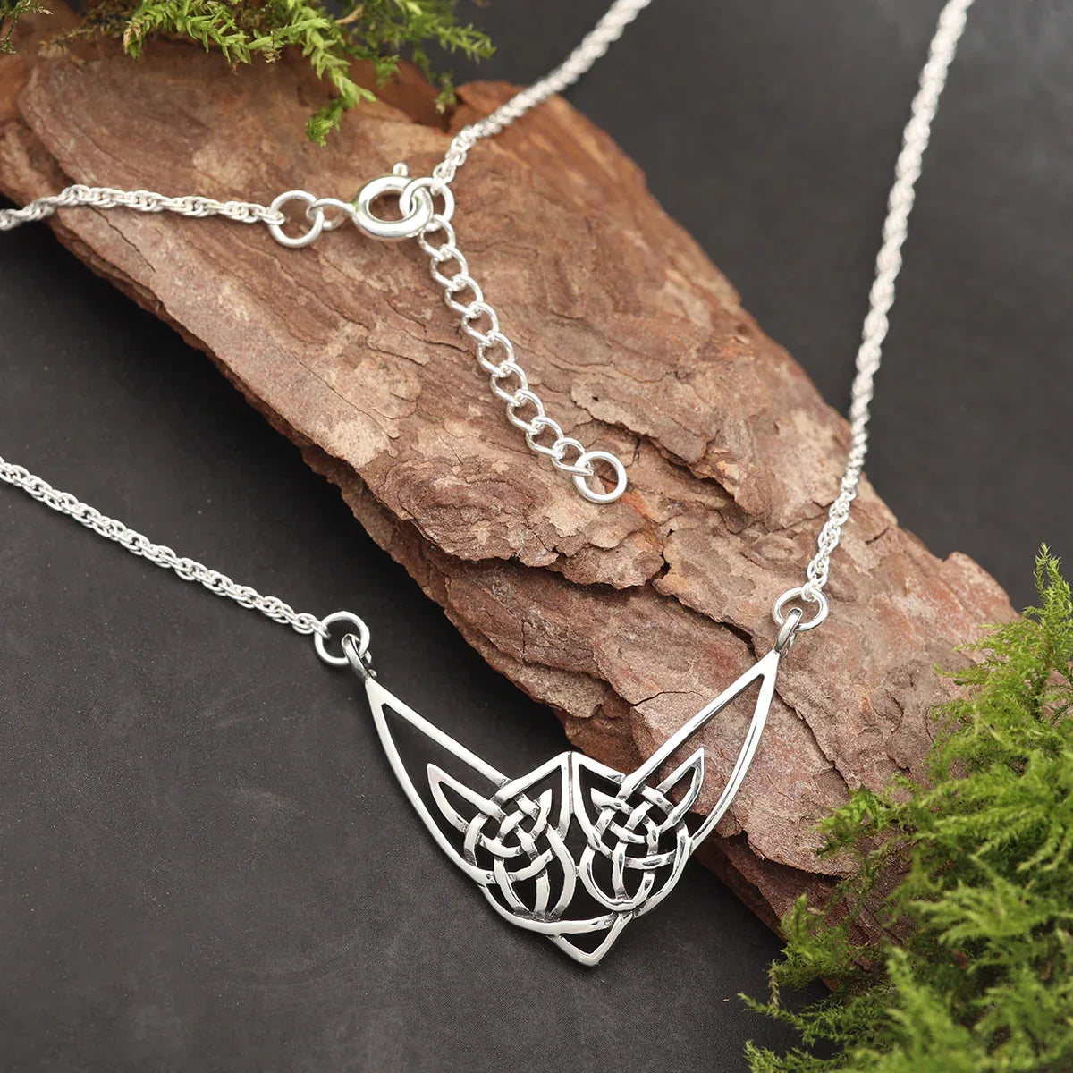 Keltische Halskette 925 Silber Damen Collier längenverstellbar edler Halsschmuck