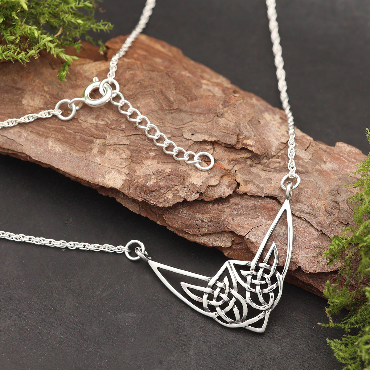 Keltische Halskette 925 Silber Damen Collier längenverstellbar edler Halsschmuck