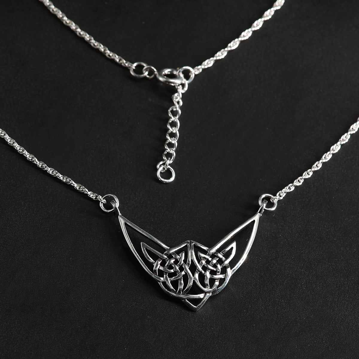 Keltische Halskette 925 Silber Damen Collier längenverstellbar edler Halsschmuck