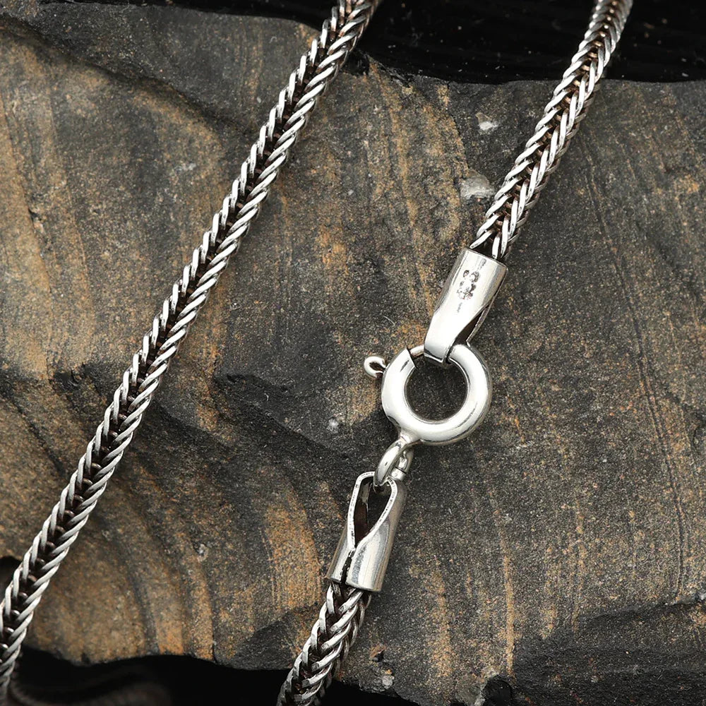 Stabile Silberkette vierkant Sterlingsilber ausgefallene Halskette