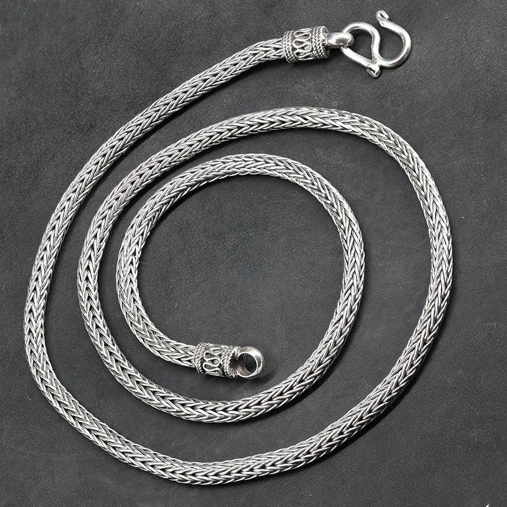 Geflochtene Silberkette Hand geschmiedet Wikinger Halskette 25 Silber
