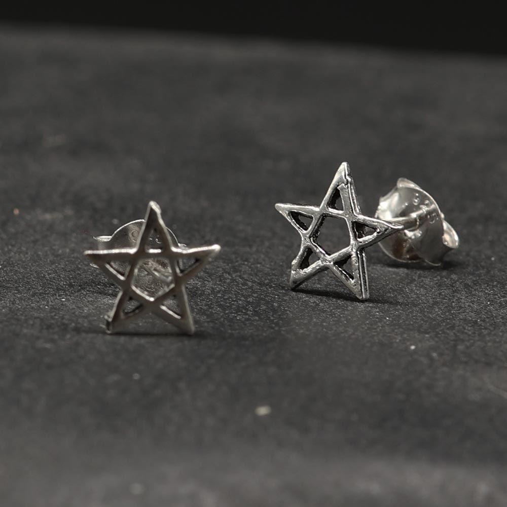 Pentagramm Ohrring Sterlingsilber magischer Drudenfuß Ohrring