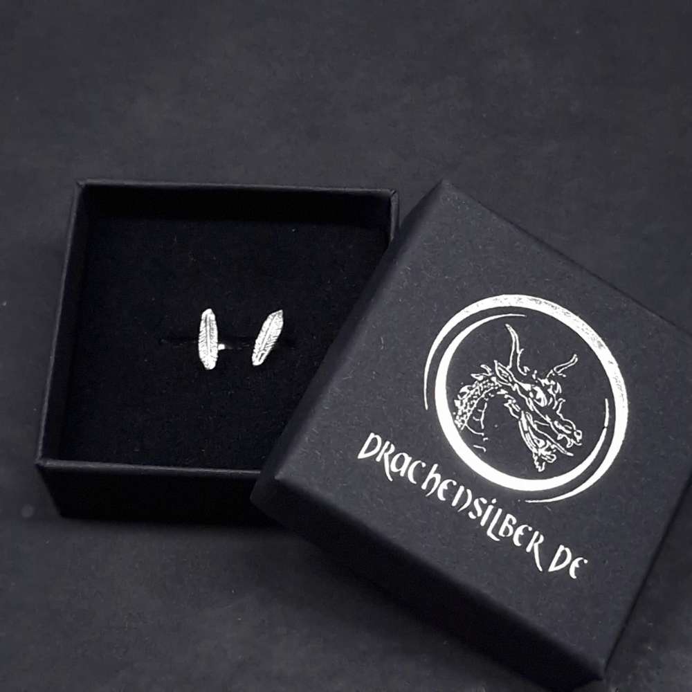 Feder Ohrring 925 Silber feiner Ohrschmuck wunderschöne Feder Ohrstecker