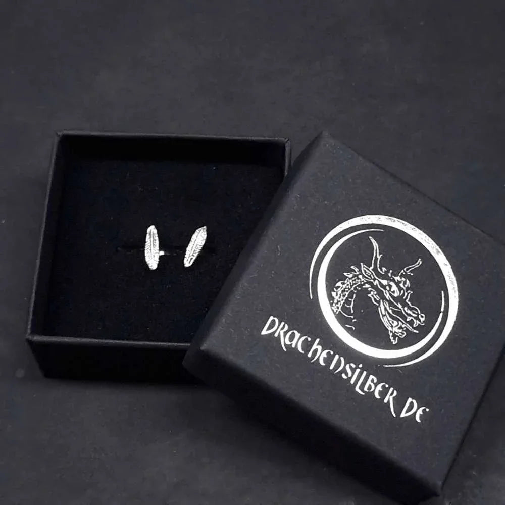 Feder Ohrring 925 Silber feiner Ohrschmuck wunderschöne Feder Ohrstecker