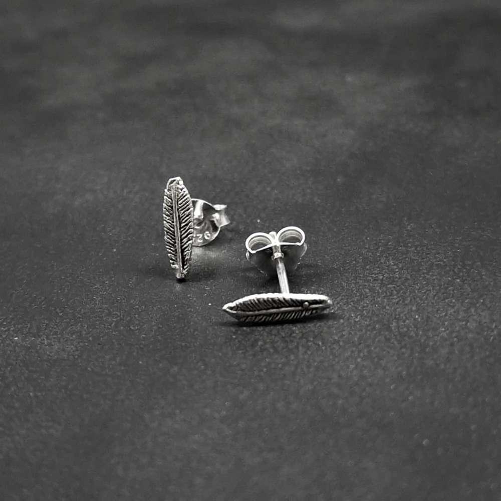 Feder Ohrringe Ohrstecker silber Ohrschmuck Stück Paar Sterlingsilber