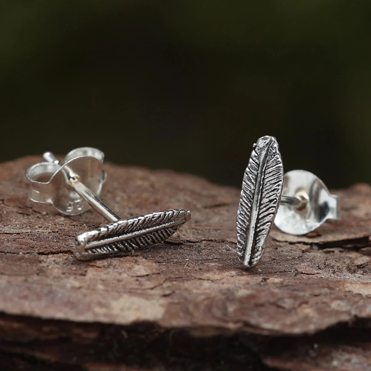 Feder Ohrringe Silber Ohrschmuck Damen