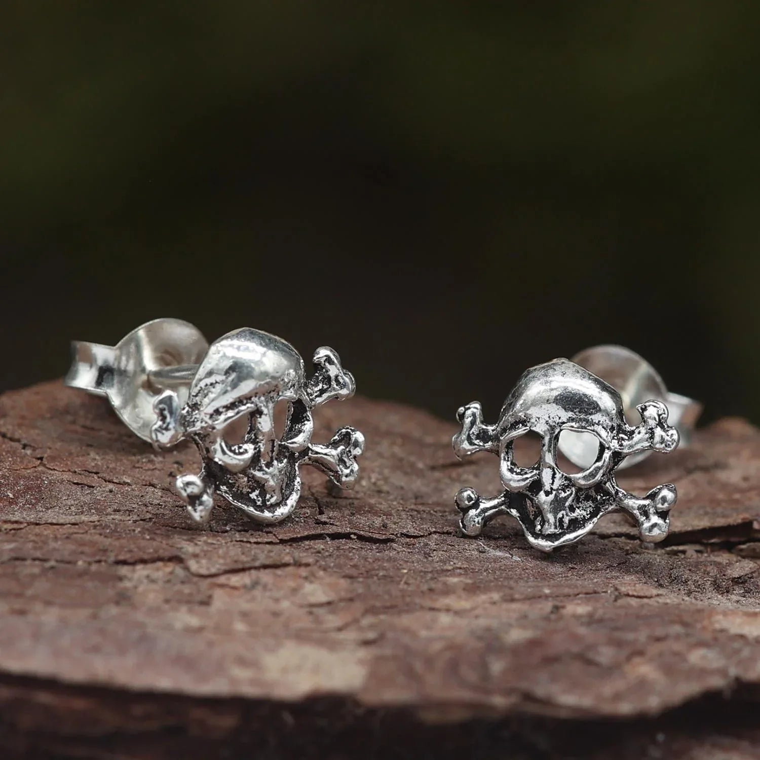 Crossbone Ohrringe Silber Ohrschmuck Totenkopf