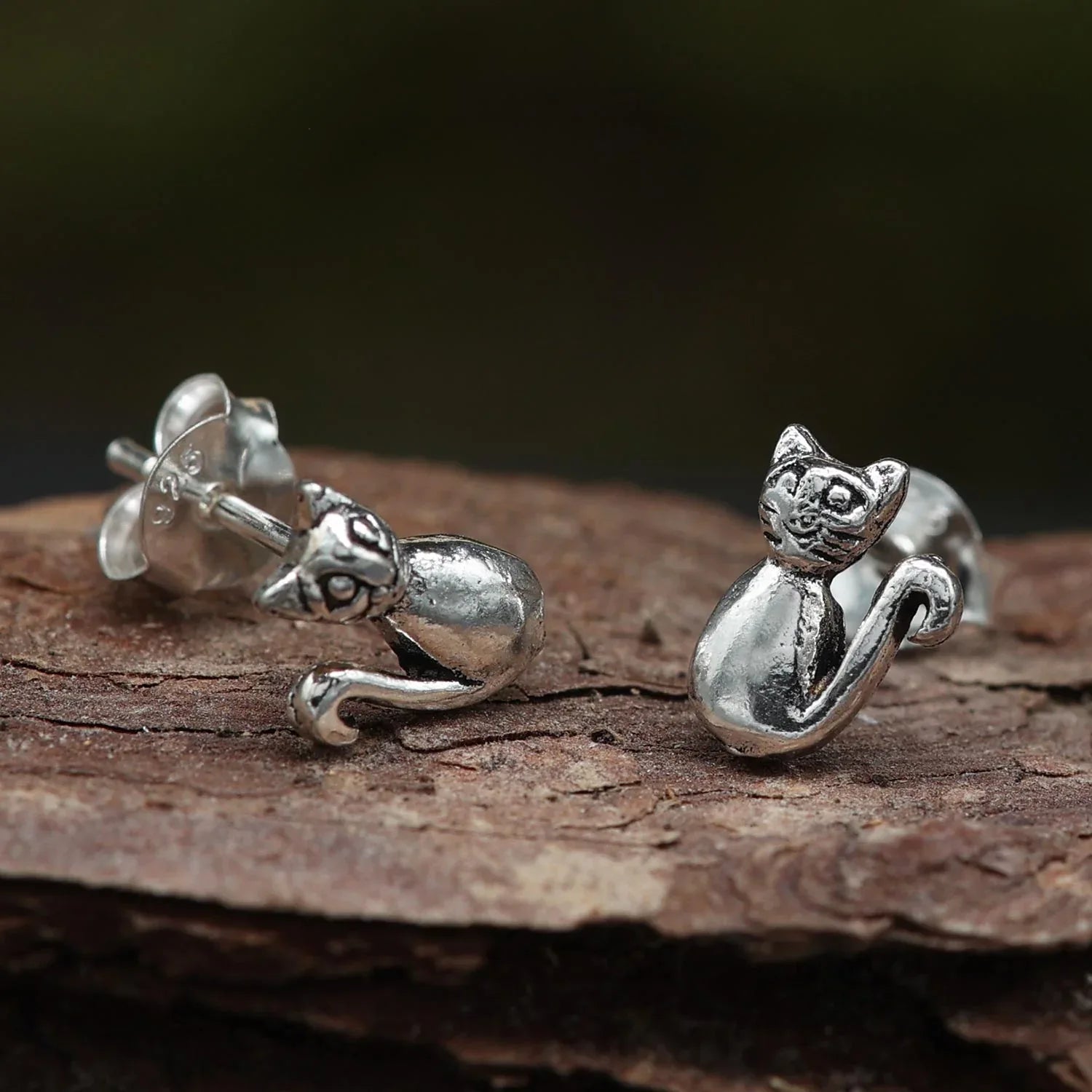 Katze Ohrringe Silber Ohrschmuck Tiere