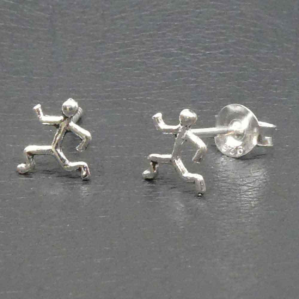 Jogger Ohrstecker Silber Ohrring 925 Sterlingsilber Ohrschmuck