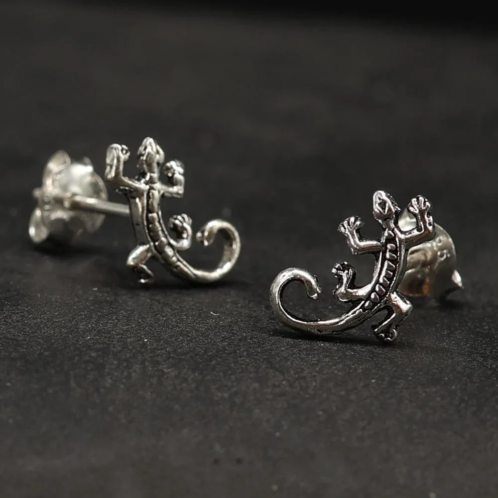 Gecko Ohrstecker Echse Ohrschmuck 925 Silber Ohrring