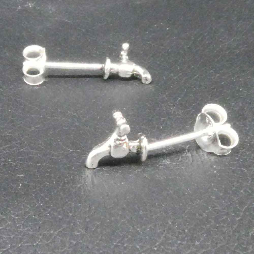 Wasserhahn Ohrstecker Silber Schmuck