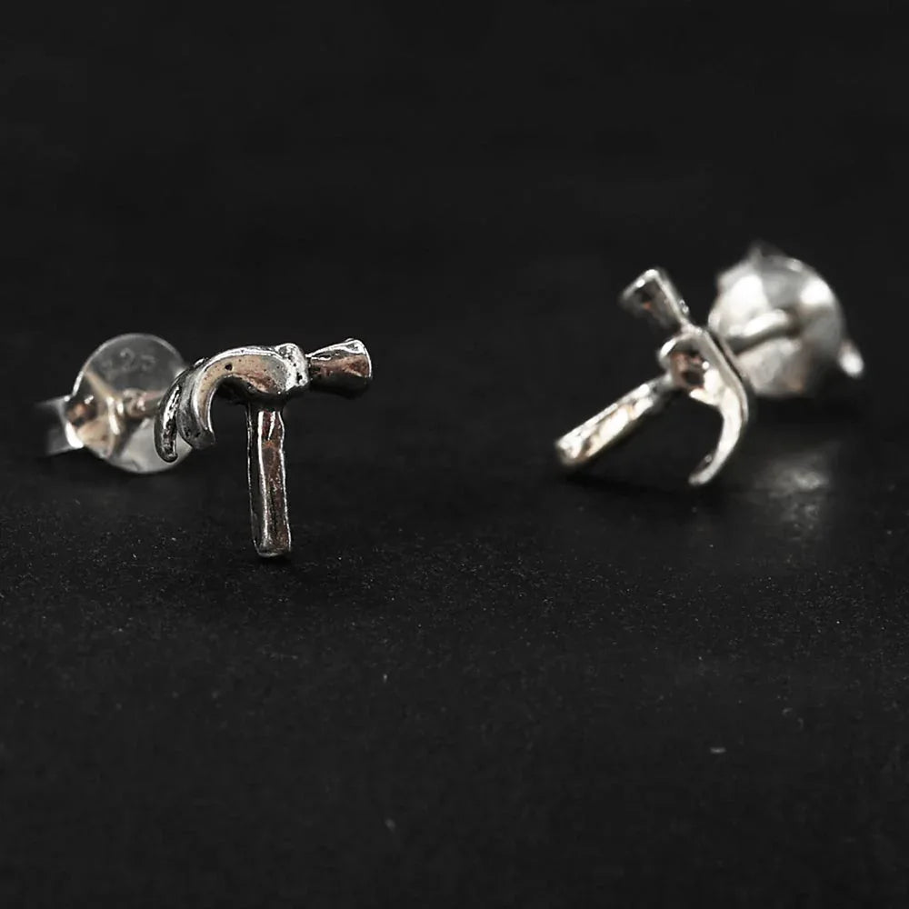 Hammer Ohrstecker Ohrschmuck Silber 925 Handwerker Ohrschmuck