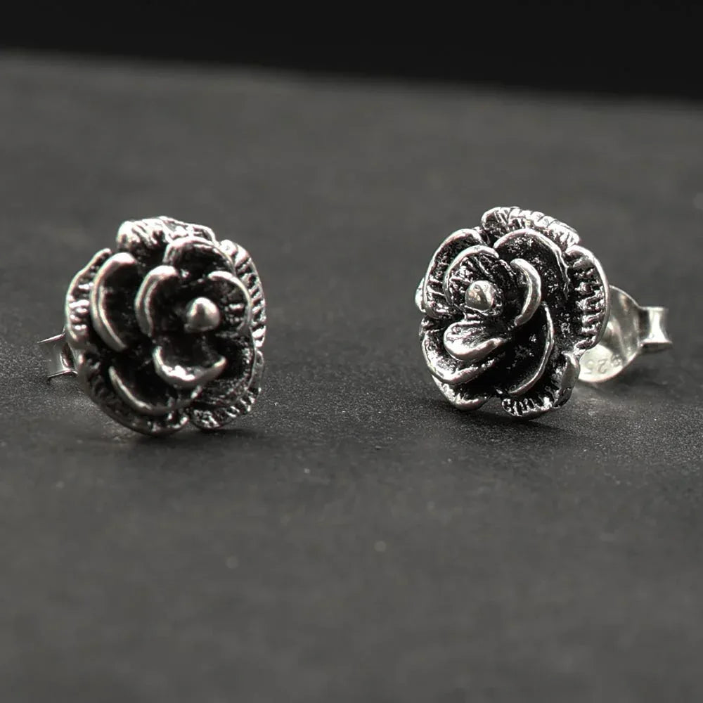 Rose Ohrstecker 925 Silber Ohrschmuck edle Blume Ohrring