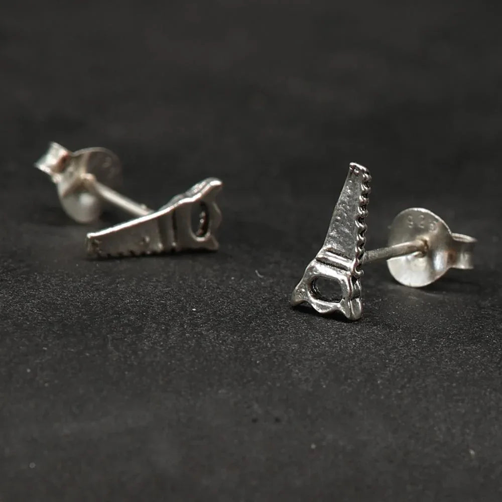 Säge Ohrstecker Werkzeug Handwerker 925 Silber Ohrring