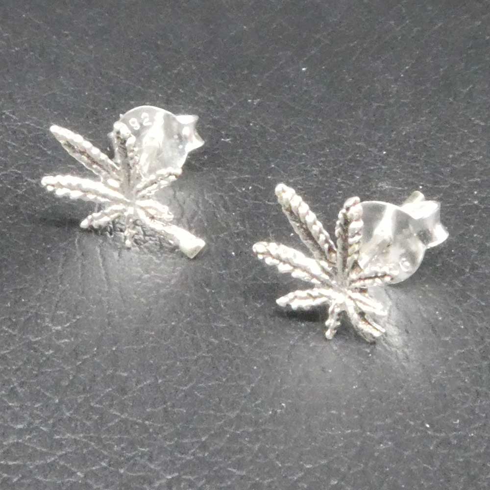 Marihuana Ohrring Silber
