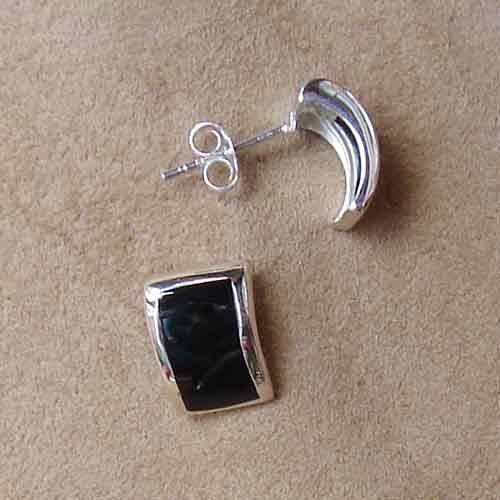Ohrring schwarz 925 Sterlingsilber